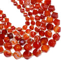 42pcs Natural Red Striped Agate Stone Beads by Yochus