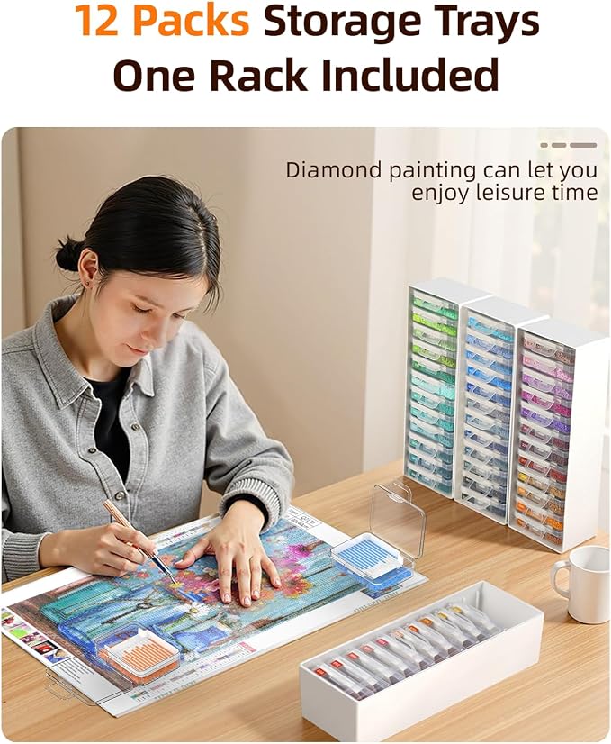 Redtwo 12 PCS Diamond Painting Storage Containers Trays, Detachable Trays - Image 4