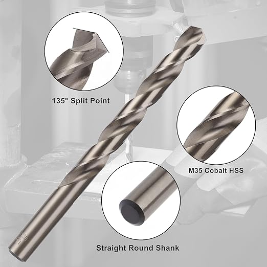 YOUGFIN 115 Pieces Cobalt Drill Bit Set, M35 High Speed Steel Twist Jobber Length Drill Bits for Stainless Steel Hard Metal and Cast Iron with Metal Indexed Case (1/16 Inch-1/2 Inch, A-Z, 1-60)