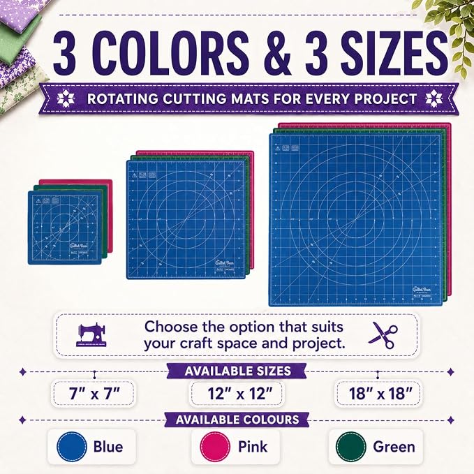 The Quilted Bear Rotating Cutting Mat 12" x 12" - Image 2