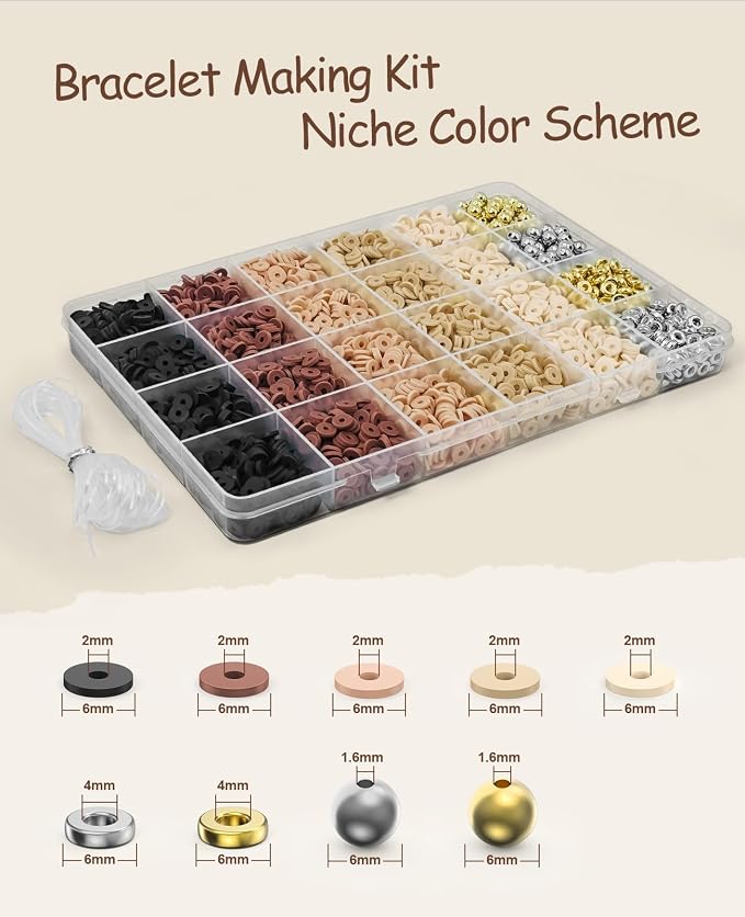ClaBead Bracelet Making Kit 3200Pcs, Clay Beads Bracelet Kit - Image 2