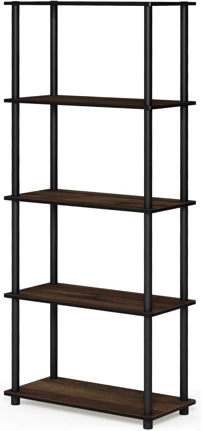 Furinno TURN-N-TUBE Storage Shelves, 5-Tier Book Shelf, Corner Shelf, Toolless - Image 6