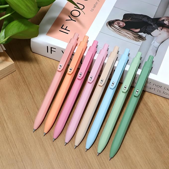 Piochoo Aesthetic Pens, No Smudge Quick Dry Smooth Writing Pens, Cute Black Ink - Image 2