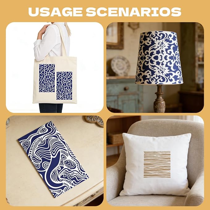 20 Pcs Abstract Texture Stencils Mixed Size Geometric Stencils - Image 7