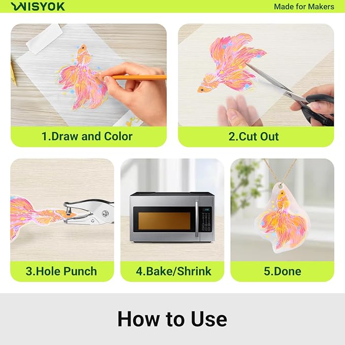 WISYOK 20pcs Shrinky Film, Shrink Plastic Sheets - Image 4