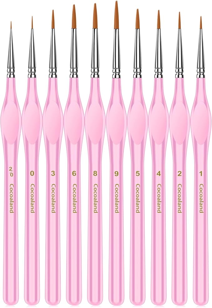 Miniature Paint Brushes, Micro Detail Paint Brush Set, Triangular Grip Handles by Unknown