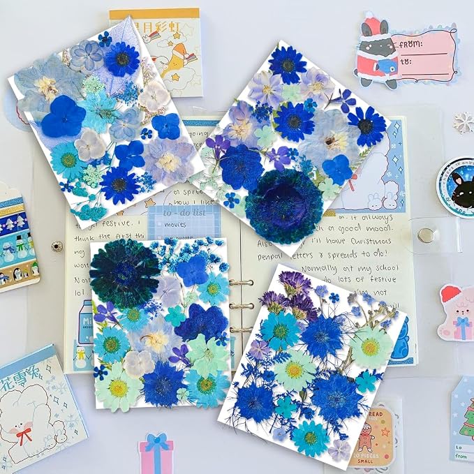 150PCS Blue Dried Pressed Flowers - Image 2