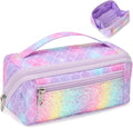 Large Pencil Case for Girls, Aesthetic Pencil Pouch for School, Wide Opening by BrainyBees