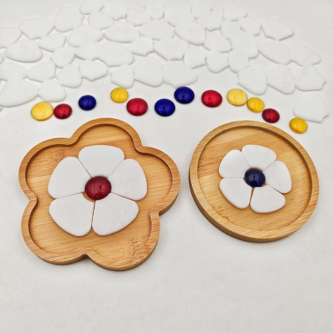 Esweny 12 Flower Stained Glass Mosaic Tiles - Image 7