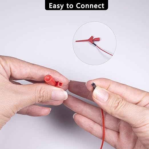 Test Lead Set, Mini Grabber Test Hook Clips Silicone Jumper Wires Cable for Logic Analyzer Electrical Testing, 60 V, 3A(6 Colors 18PCS)