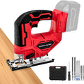 Cordless Jigsaw for Milwaukee 18V Batteries, Brushless Jig Saw Tool with 3 Position Orbital Settings, Adjustable Bevel Cuts (0-45°), Tool-Free Blade Change, LED Light(Tool Only)