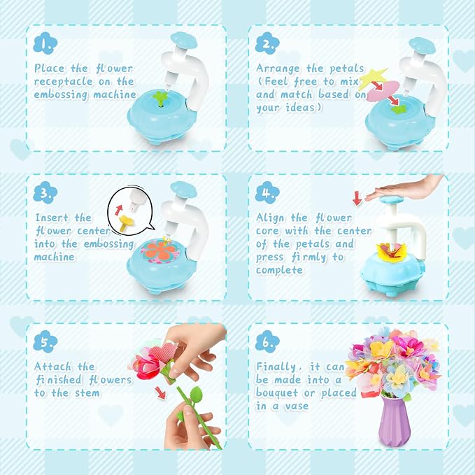Kufanda Arts and Crafts for Kids 4-6, Toddler & Creative Fabric Flower Bouquets - Image 3
