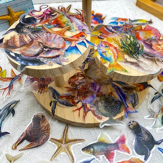 50PCS Clear Tropical Marine Life Ocean Stickers – Sea Animals, Polar Creatures - Image 2