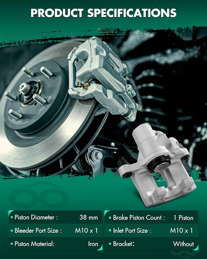 SCITOO 19-6284 Rear Left Driver Side Brake Caliper Fits For Ford For EcoSport 2018-2022,For Escape 2013-2016,For Focus 2012-2018,For Transit Connect 2014-2018, Without Bracket,1PC