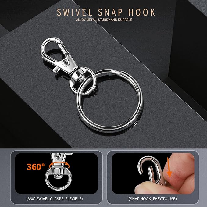 LEOBRO Keychains, Key Chain Ring and Key Chain Hooks, Keychain Making Kit - Image 4