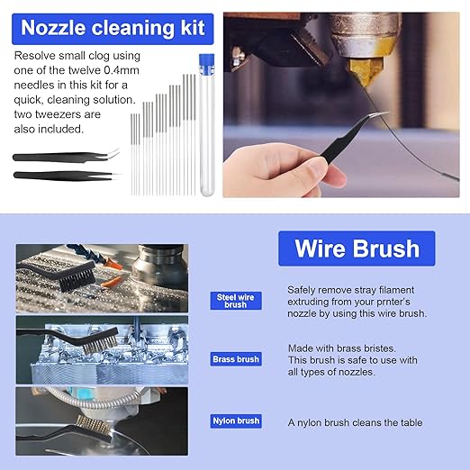 3D Printer Tools Kit, 3D Printing Accessory with 55Pcs Includes Deburring Tool, Caliper, Art Knife Set, Tube Cutter, Storage Bag Suitable for 3D Print Removing, Cleaning