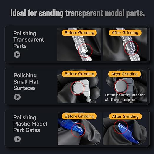 stedi Hobby Model Polishing Tools 3 PCS, Precision Glass Polishing Files - Image 5