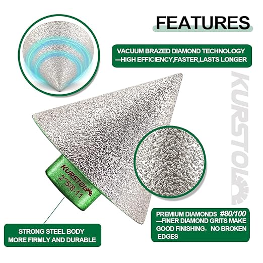 Tile Hole Saw Kit - 1" Diamond Core Drill Bits+2" Beveling Chamfer Bit+SDS Adapter to 5/8-11" Thread for Porcelain Ceramic Tile Granite Marble Angle Grinder