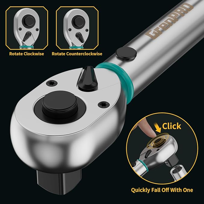 Torque Wrench 3/8 Drive, Inch Pounds Torque Wrench, Bike Tool Small Mini Click Torque Wrenches 72 Th 20-100Ft.lb/27.1-135.6Nm, Bicycle Car Tire Adjustable In Ibs Torch Wrench With Storage Case