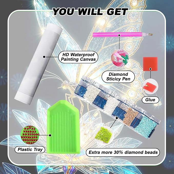 VeGuude Square Drill Butterfly Diamond Art Kits - Image 4