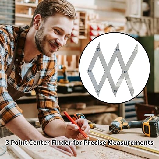 3/7/12 Point Center Finder for Precise Measurements, Woodworking Measuring Tools, Woodworking Center Finder Marking Tool, Wood Working Welding Precise Center Finding (3-Point)