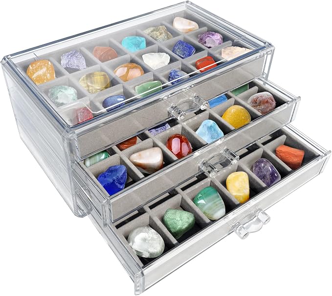 Rock Display Case, Rock Collection Box by LIAQICHA