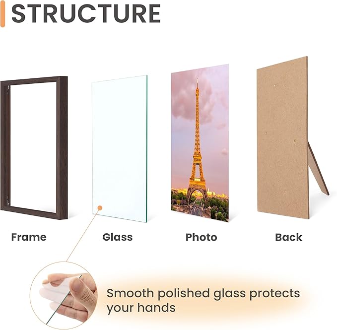 upsimples 4x6 Picture Frame Set of 3, Made of High Definition Glass - Image 3