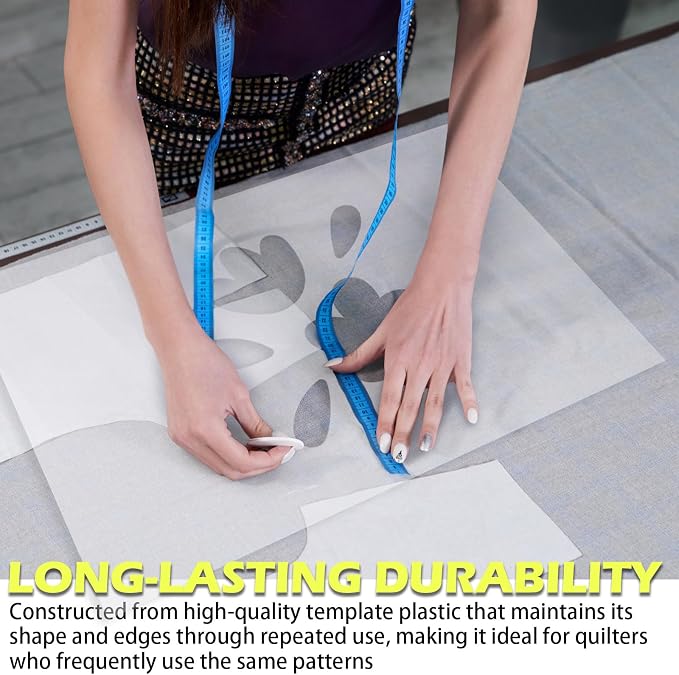 Quilting Template Plastic Sheets, Translucent, 12 x 18 Inches, Reusable Cutting - Image 2