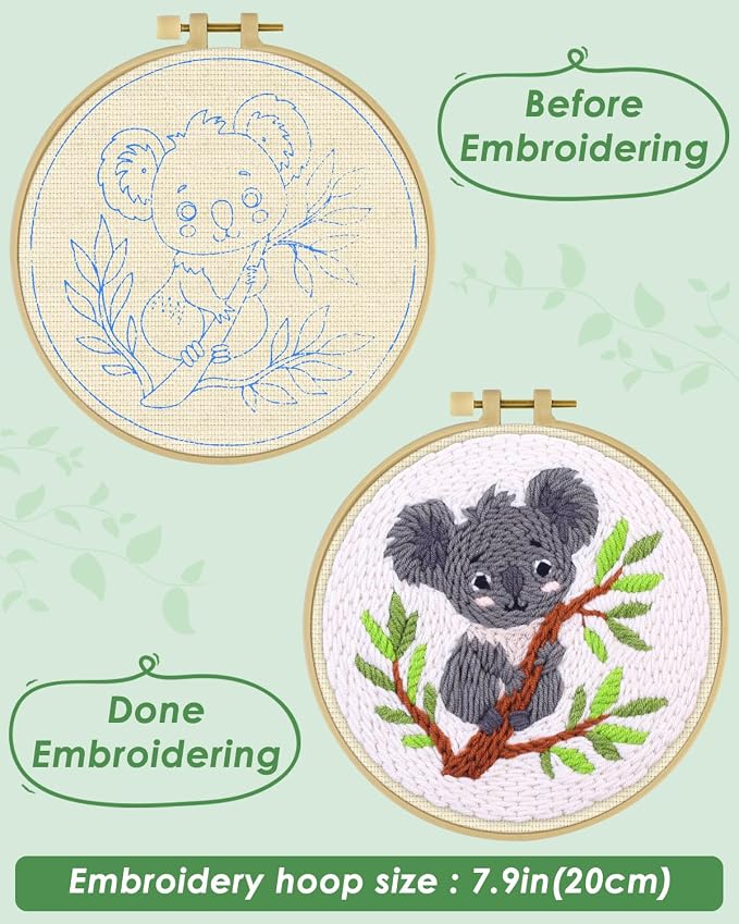 ERKOON Punch Needle Kit for Beginners Adults, DIY Easy Animal Embroidery Set - Image 3