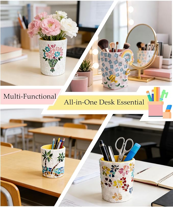 DIY Glass Mosaic Pen Holder Craft Kit - Image 3