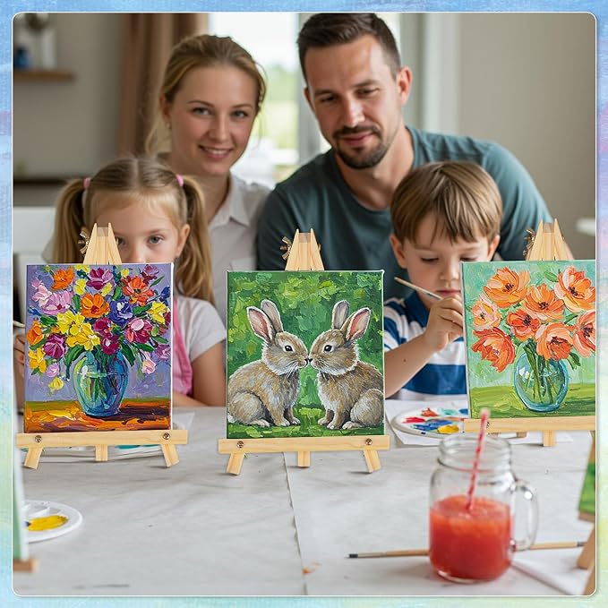 8 Pack 9 Inch Easel for Painting, Wooden Easel Stand for Sign Table Top Small - Image 7