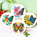Zhenqing 4-Pack Butterfly Cross Stitch Kits – 11CT 24x24cm Aida Cloth by ZhenqingHomeFlagship