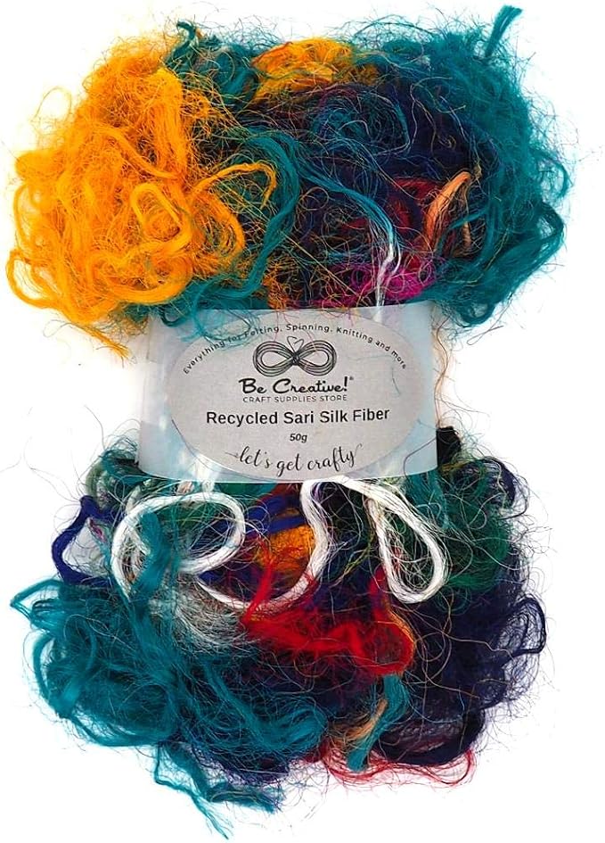 Recycled Silk Fiber Mix 50g - Image 2