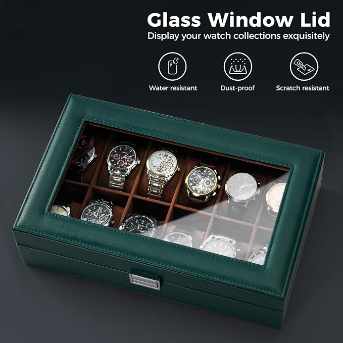 ProCase Watch Box Organizer, 12 Slot Watch Display Case - Image 2