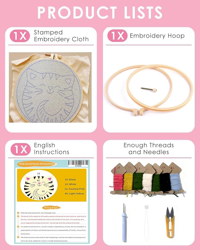 TCDZMYGS Cat Punch Needle Kits, Cute Cat Punch Needle Kits - Image 4
