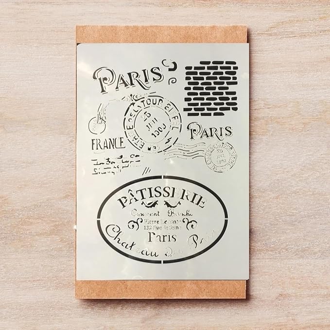 TIAMECH A4 Reusable Vintage Stamp Stencil - Image 2