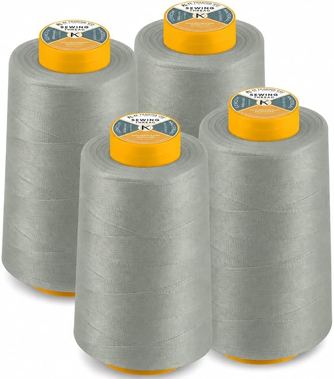 AK Trading 4-Pack Light Gray All Purpose Sewing Thread Cones of High Tensile by Fabrics%7CEventDecor%7CCrafts%7CUpholsteryFoam