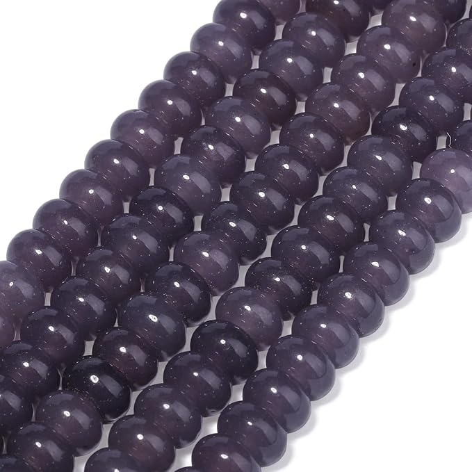 Songxi 5x8mm Natural Grey Chalcedony Stone Rondelle Beads, Gemstone - Image 3