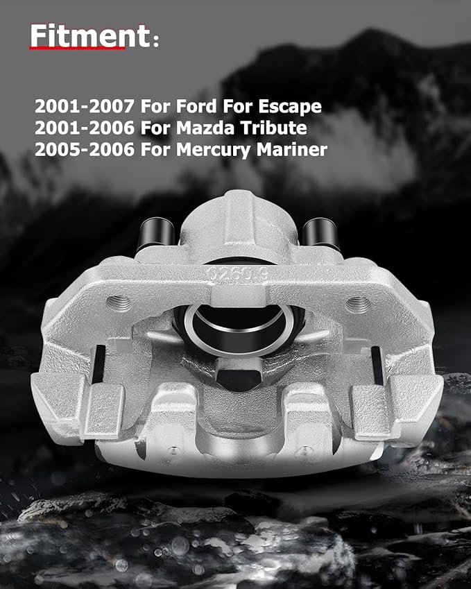 cciyu Front Left Brake Caliper Assembly w/Bracket 18B4778 For Ford For Escape 2001-2007,For Mazda For Tribute 2001-2006,For Mercury For Mariner 2005-2006