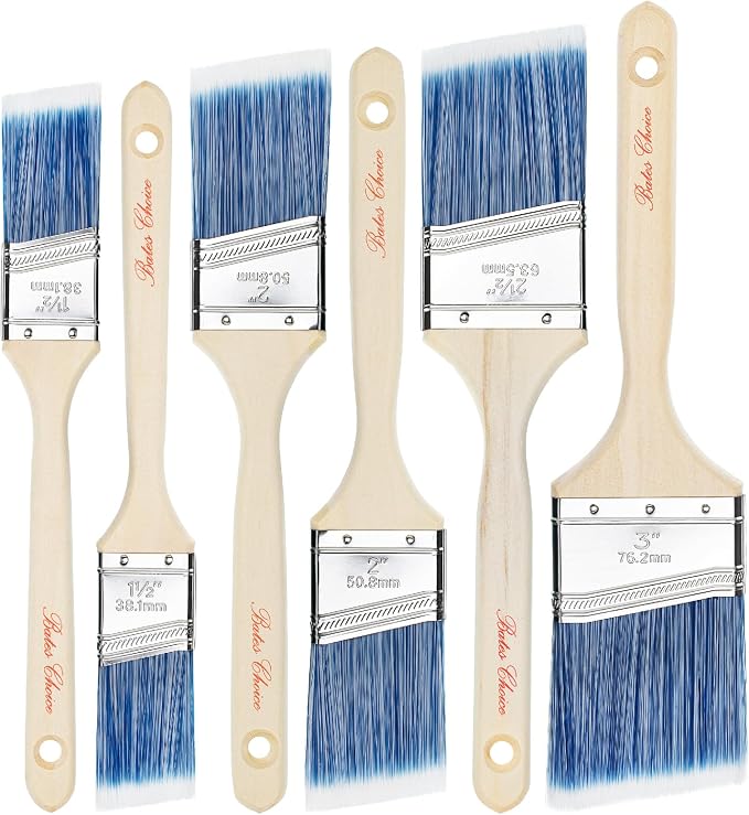 Bates Angle Paint Brushes, 6 Pack by BatesChoice