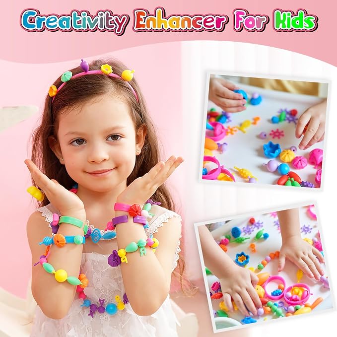 FUNZBO 1600 Pcs Pop Beads with Bracelet Making Kit, Jewelry Making Kit - Image 5