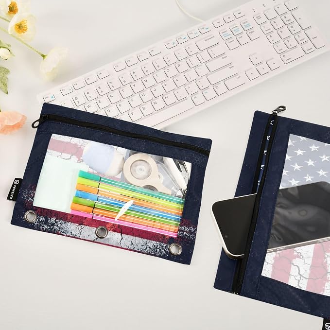 Custom Retro American Flag Pencil Pouch - Image 5