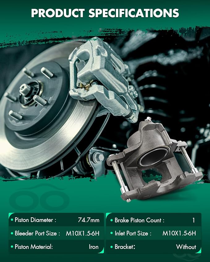 SCITOO Front Left Brake Caliper Without Bracket 184127 Compatible For Cadillac For Brougham 1987 1989-1992,For Cadillac For Commercial Chassis 1979-1984 1992-1996,For GMC For R2500 Suburban 1987-1991