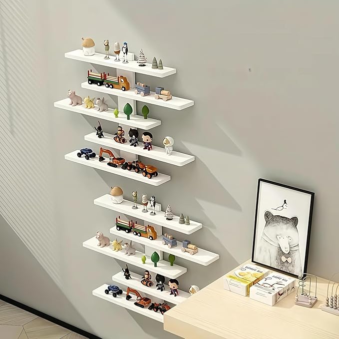 5-Tier Floating Wall Mounted Shelves, Wall Display Storage Shelf - Image 4