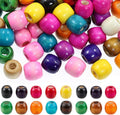 100Pcs Large Hole Wood Beads, BetterJonny Assorted Color Wooden Beads Hair by BetterJonny