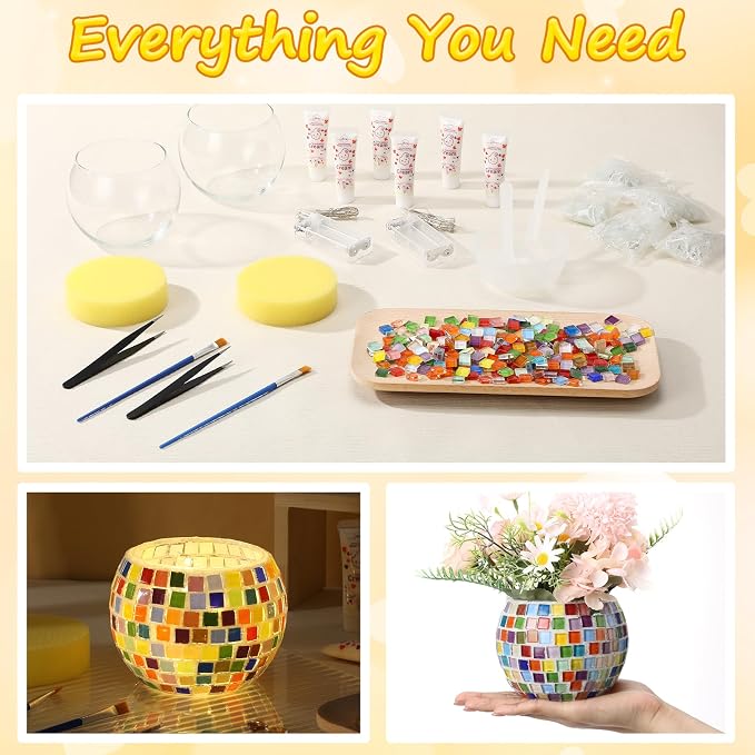 Remerry 2 Set Glass Mosaic Candle Holder Kit - Image 3
