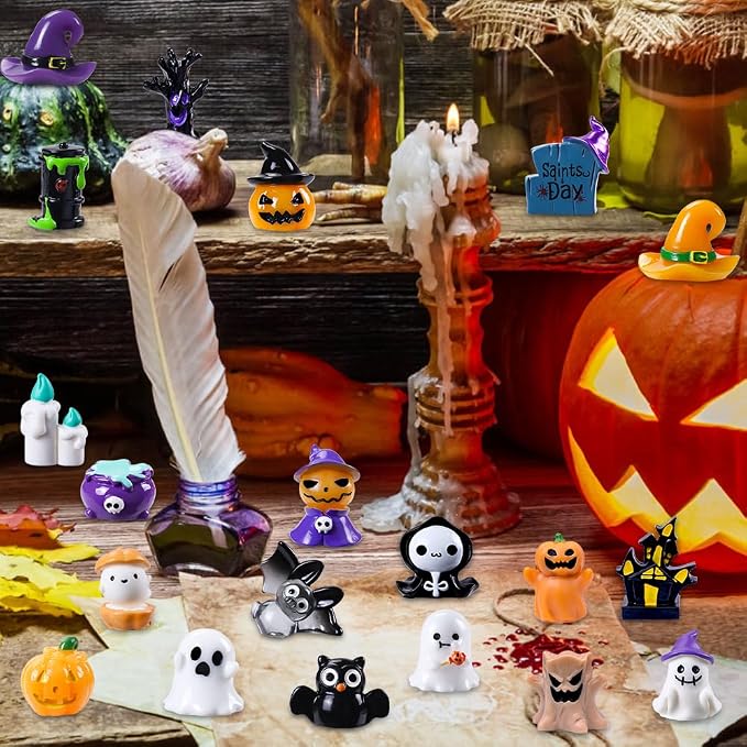 DIYDEC 32pcs Halloween Mini Resin Figures 32 Styles Tiny Resin Animals Little - Image 5