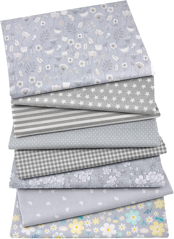 Aubliss 8pcs Fat Quarter Fabric Bundles 100% Cotton 20'' x 20''Quilting Cotton by Aubliss