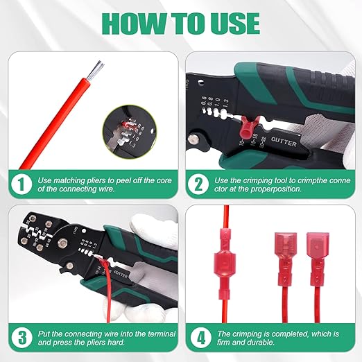 Twidec/100PCS Nylon Spade Connectors Kit 22-10 Gauge Male and Female Wire Spade Terminal Quick Disconnect Fully Insulated Wire Crimp Connector for Automotive Marine