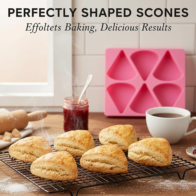 Silicone Scone Pan 6-Cavity Triangle Baking Mold | Non-Stick Release, Mini - Image 5
